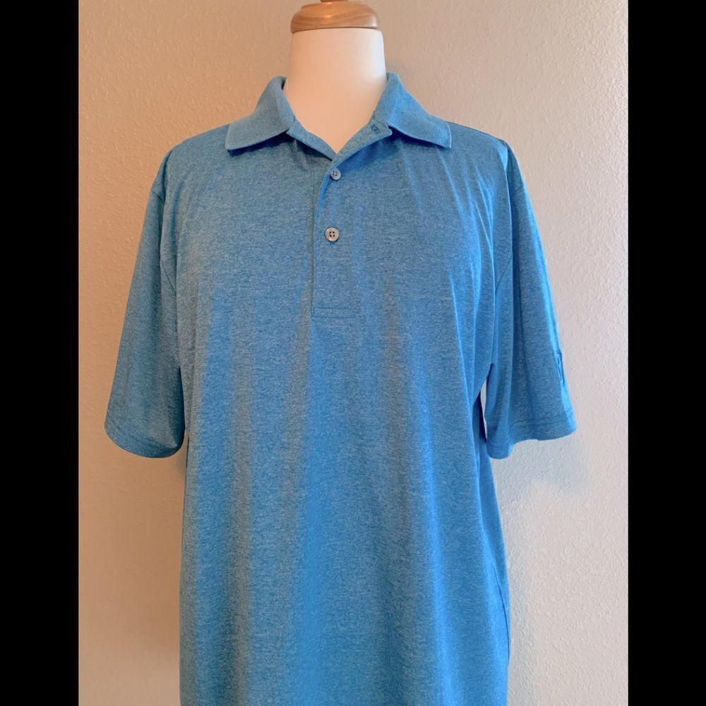 PGA TOUR Men's Slub Short Sleeve Golf Polo Shirt, moisture wicking